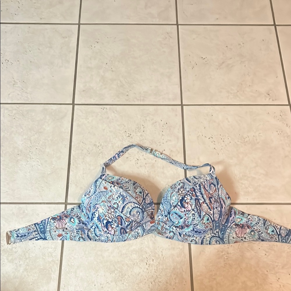 Blue Paisley Women's Bikini Top